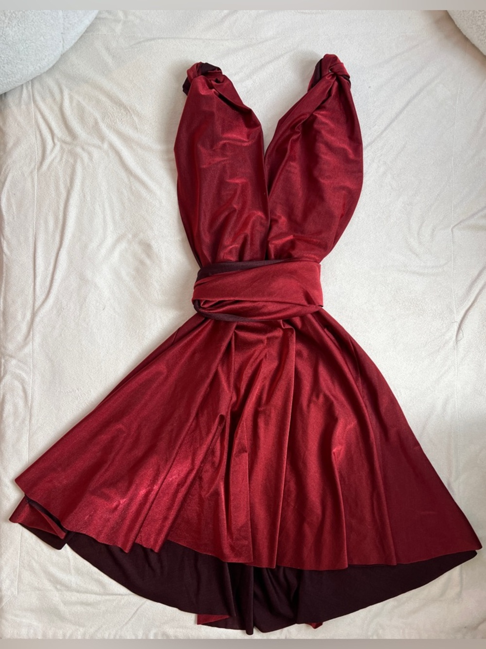 Las Pepas Convertible Infinity Dress Red & Burgundy | One Size fits most - Picture 3 of 14